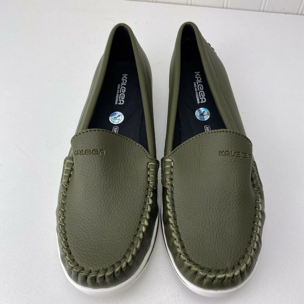 Green Loafers Kaleea Women’s US 6 Super Soft Moccasins Boat Shoes